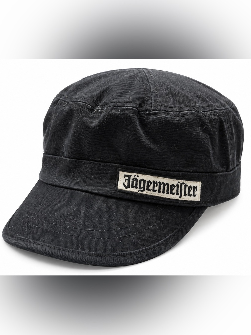 Jagermeister Black Cadet Military Cap Adjustable Liquor Promo Hat Y2K
